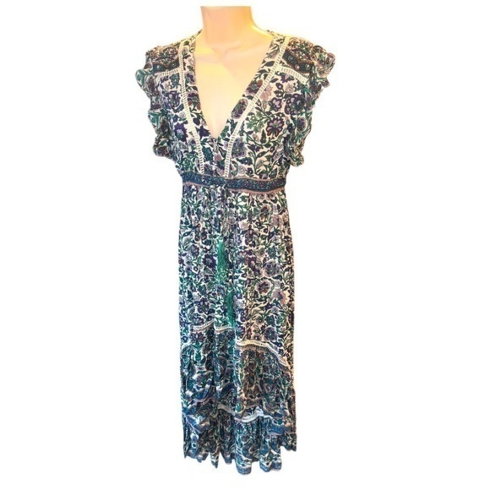 ▶️ MISS JUNE PARIS ◀️ Floral High Low Flutter Sleeve Dress